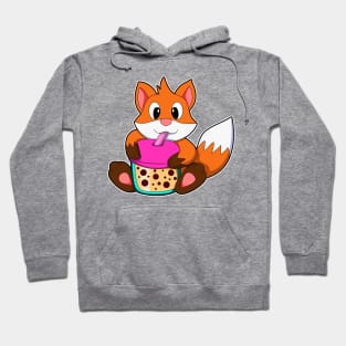 Fox at Drinking a Drink with Drinking straw Hoodie